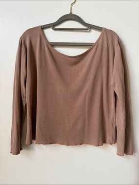 OZMA 100% silk raw knit delicate top scoop back